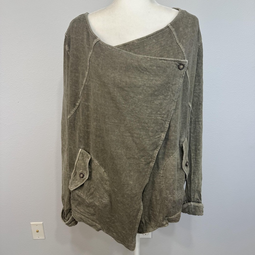 Poetry Jacket Women's 8‎ Asymmetrical Button Hemp Cotton Pockets Boho Lagenlook
